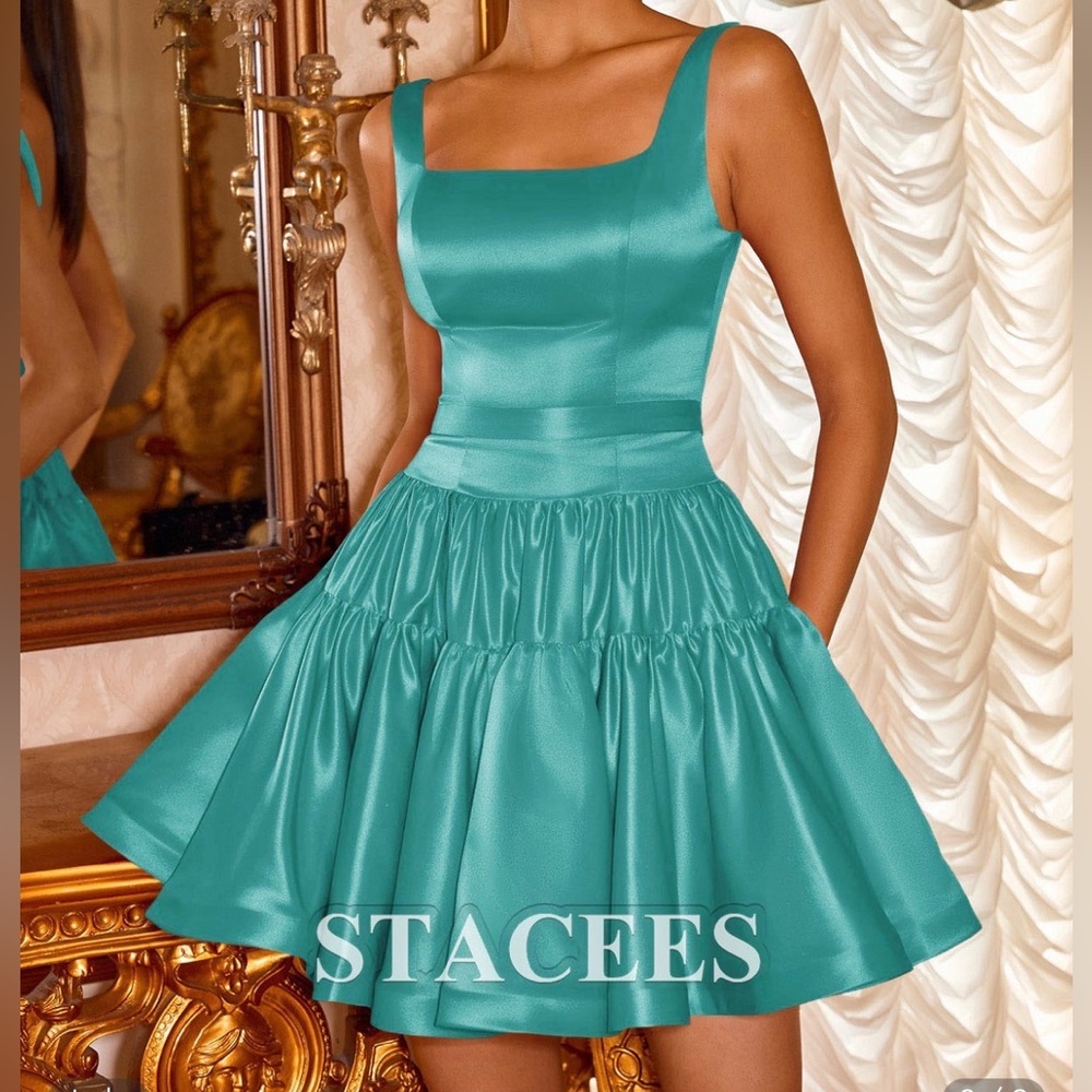 Stacees formal dress teal green size 16 NWT